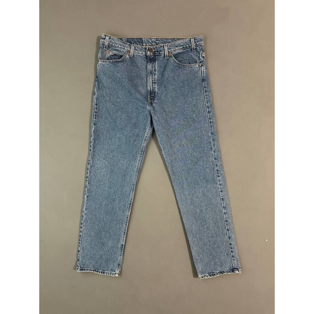 Vintage Levis 505 Jeans Men 38X30 Blue Light Wash Orange Tag 90s Faded Tag